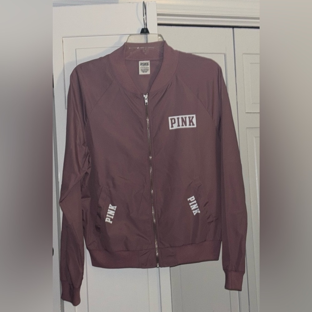 *SOLD* NWOT VS PINK women’s mauve windbreaker bomber jacket, size XS